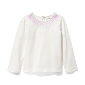 Janie and Jack Tulle Ruffle Collar Top - NWT -